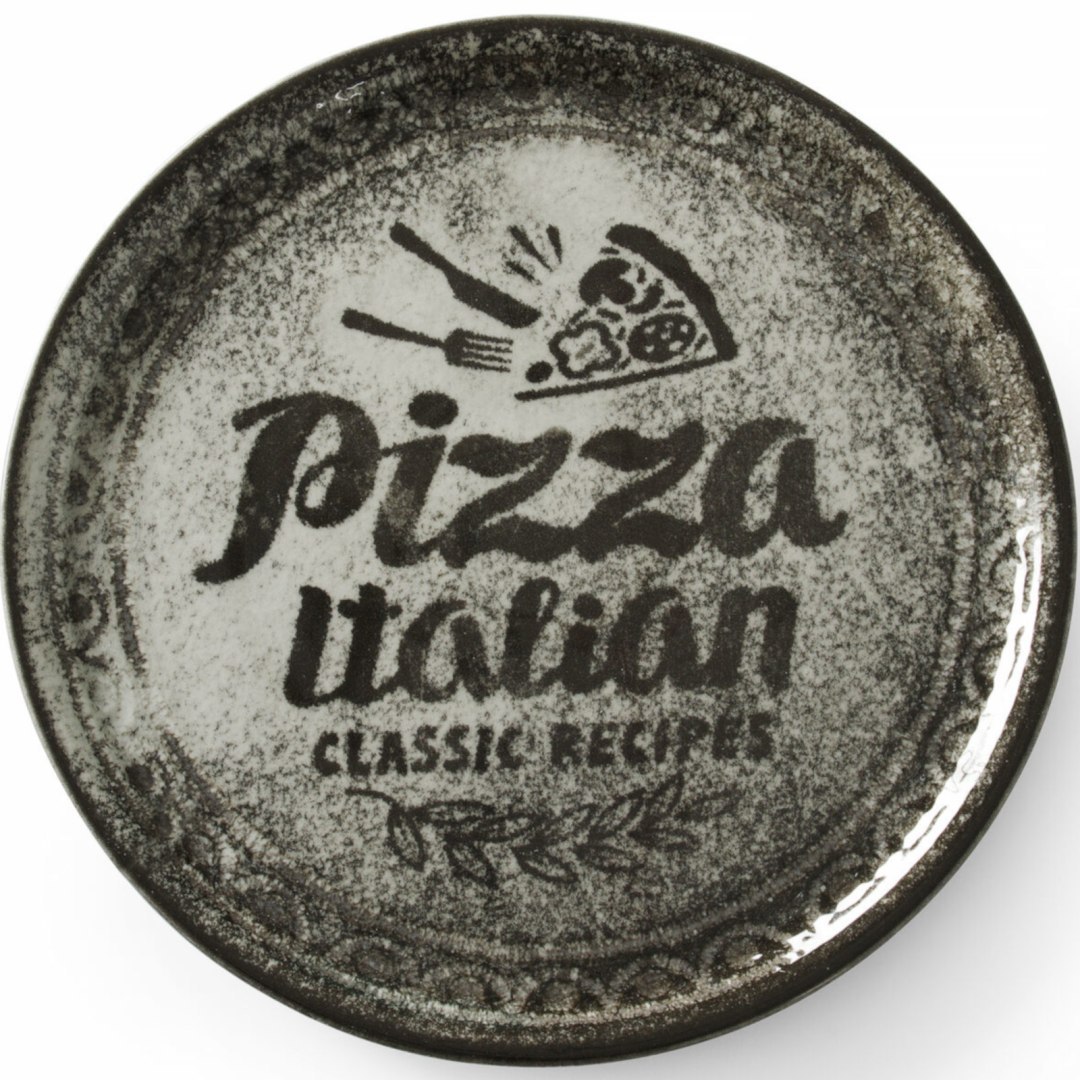 Talerz do pizzy z porcelany Recipe Collection Black śr. 33 cm – zestaw 6 szt.