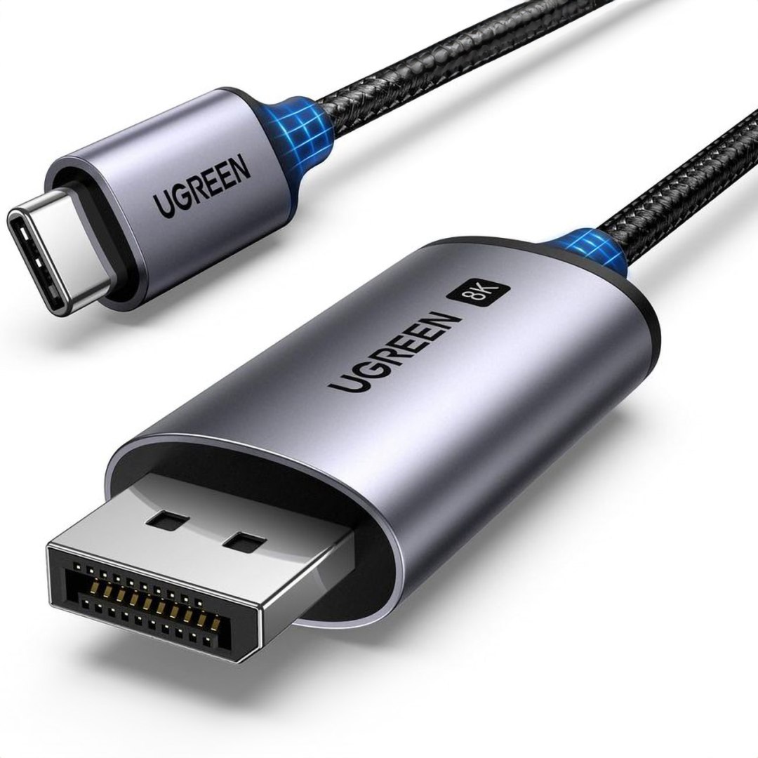 Kabel przewód audio video USB-C – DisplayPort 8K HDR HDCP2.3 eARC 3m szary