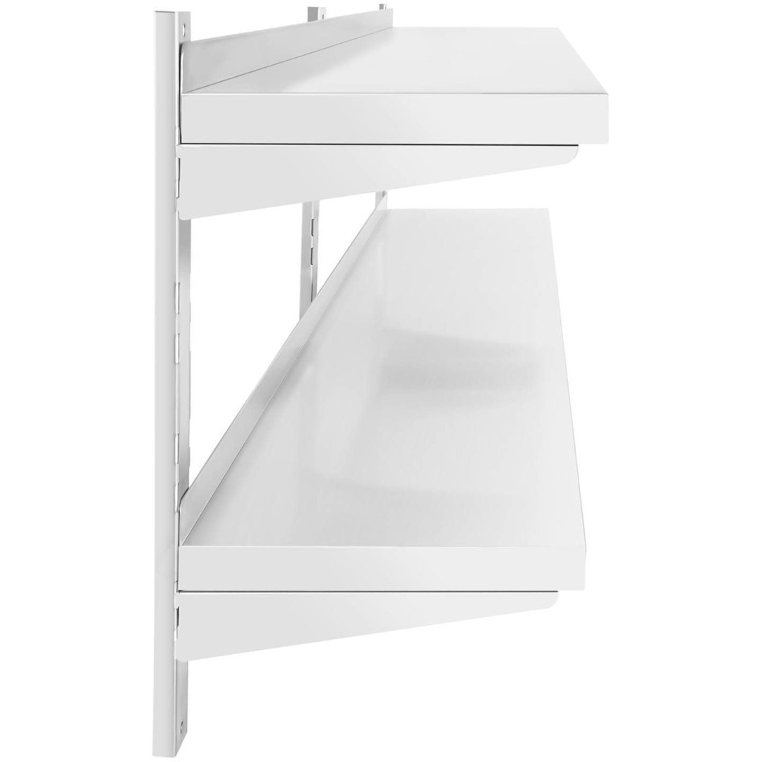 Półka ścienna wisząca gastronomiczna podwójna z regulacją STAL 180 x 40 cm Półka ścienna wisząca gastronomiczna podwójna z regulacją STAL 180 x 40 cm