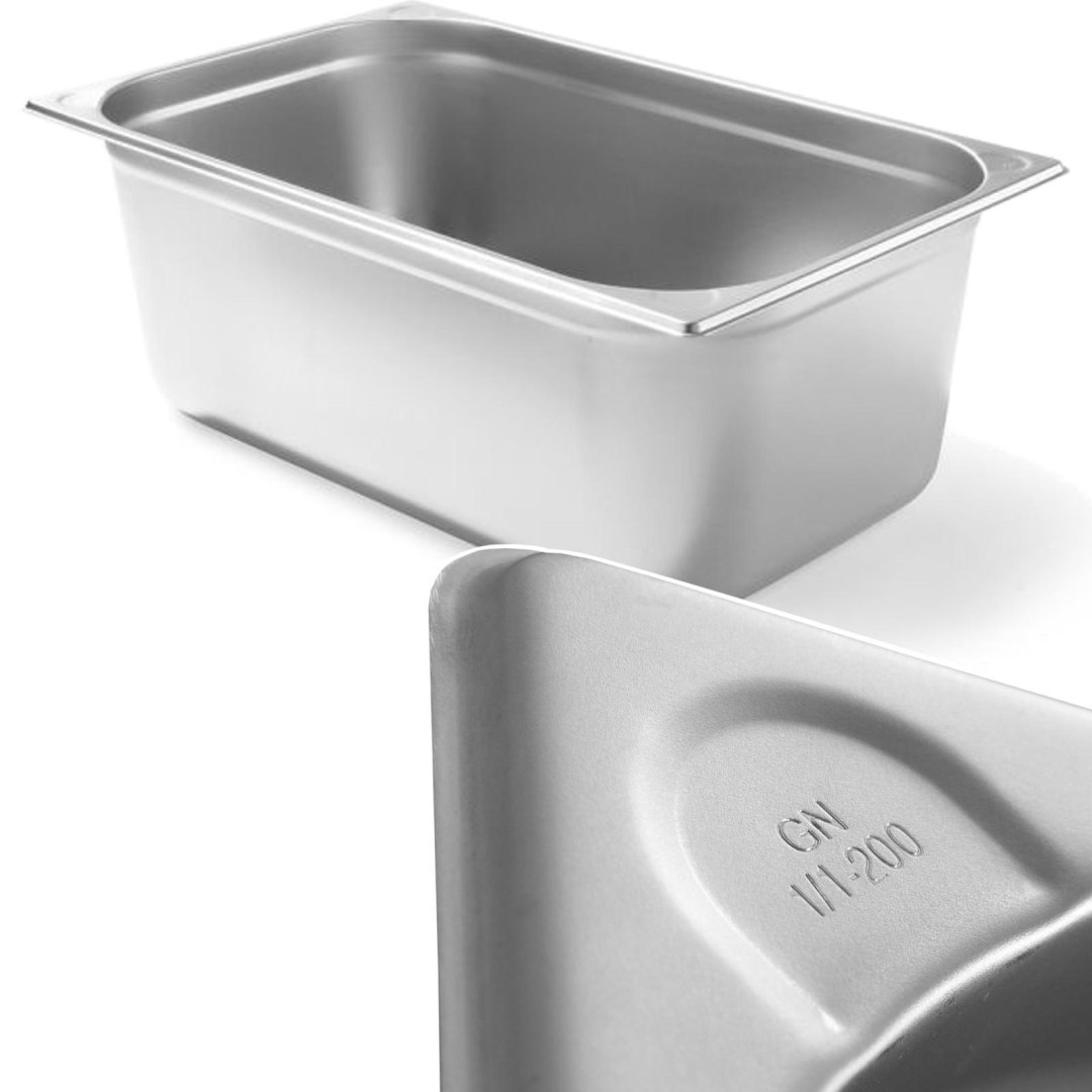 Pojemnik GN 1/1 stalowy Kitchen Line wys. 200 mm – Hendi 806159