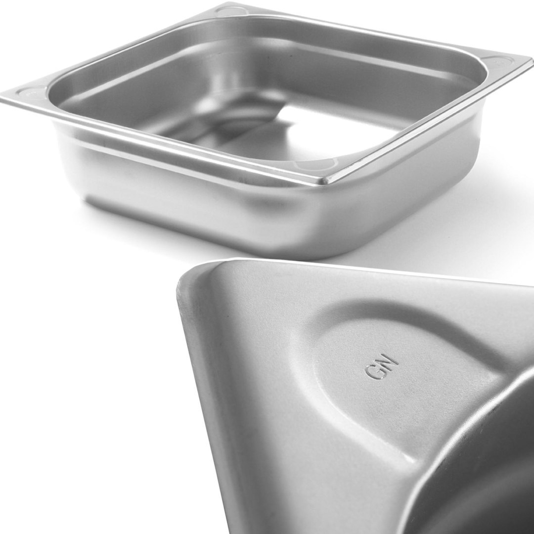 Pojemnik GN 2/3 stalowy Kitchen Line wys. 100 mm – Hendi 806234