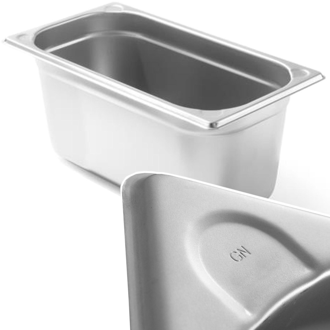 Pojemnik GN 1/4 stalowy Kitchen Line wys. 200 mm – Hendi 806555