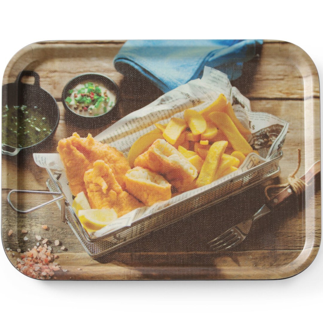 Taca antypoślizgowa do serwowania tasty fish chips 330 x 430 mm – Hendi 508022 Taca antypoślizgowa do serwowania tasty fish chips 330 x 430 mm – Hendi 508022