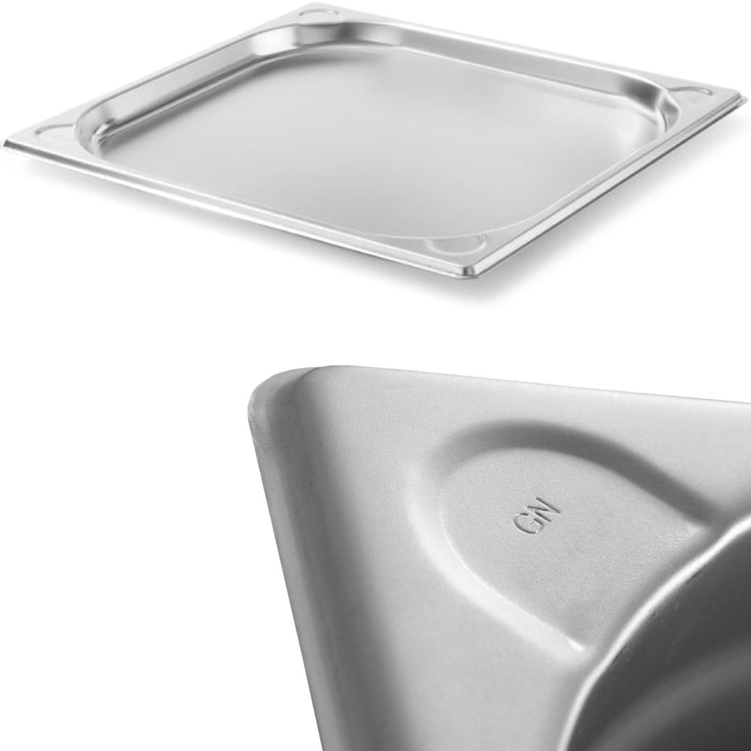 Pojemnik GN 2/3 stalowy Kitchen Line wys. 20 mm – Hendi 806203