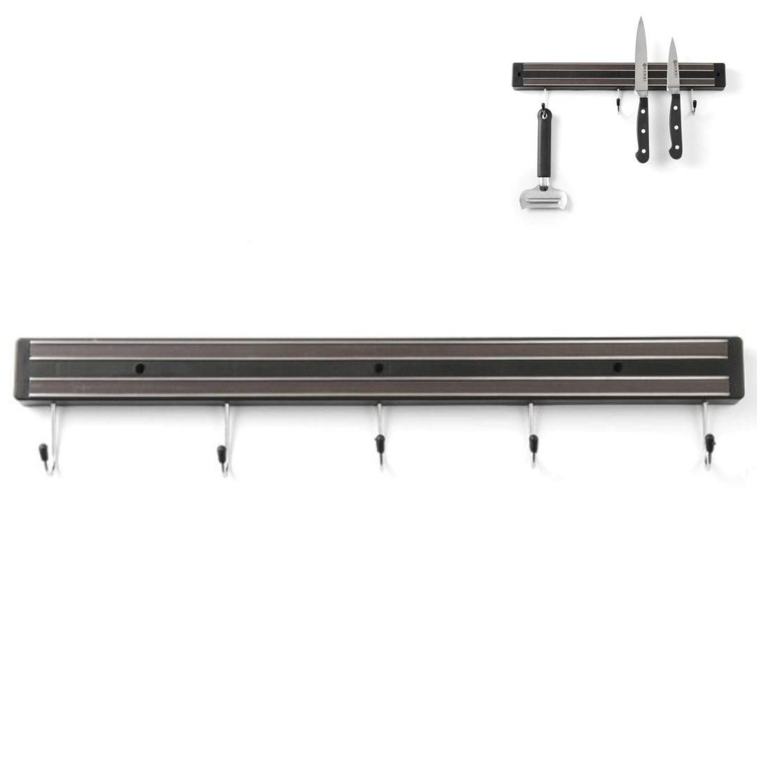 Listwa magnetyczna na noże z haczykami dł. 450 mm – Hendi 820308