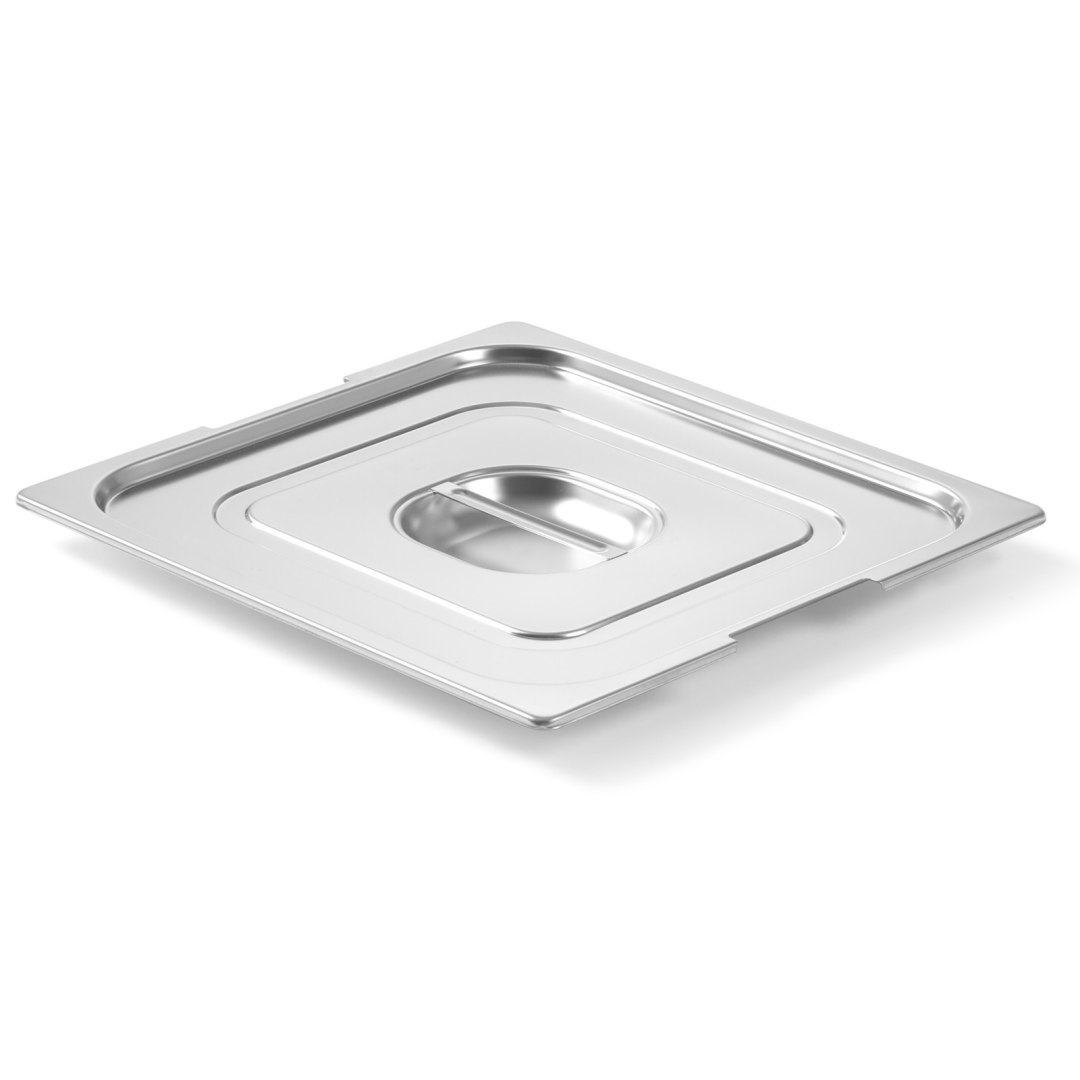 Pokrywka do pojemnika GN Profi Line z wycięciem na uchwyty GN1/4 265x162mm stal nierdzewna – Hendi 804247
