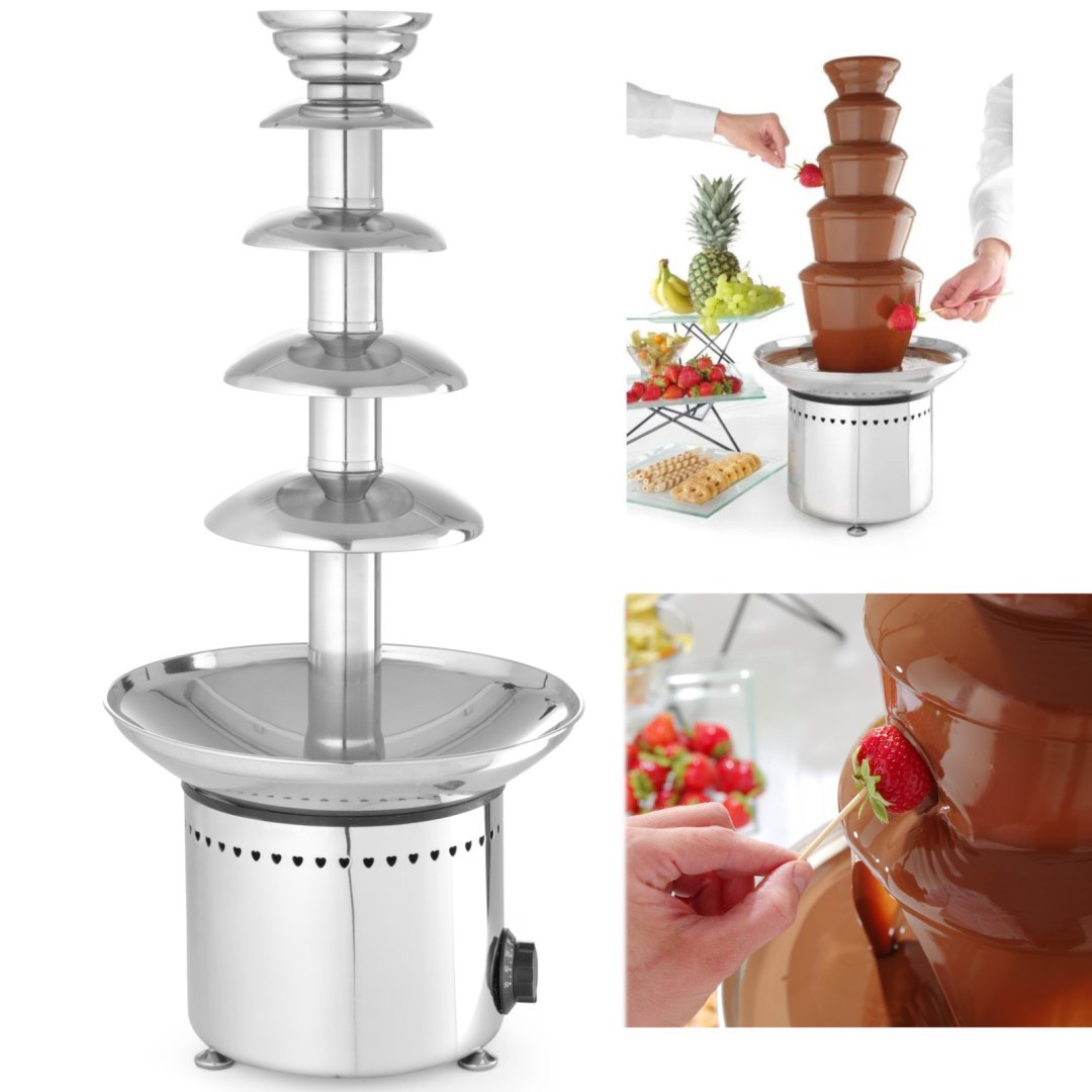 Fontanna do czekolady fondue 5 poziomów stalowa 265 W – Hendi 274156 Fontanna do czekolady fondue 5 poziomów stalowa 265 W – Hendi 274156