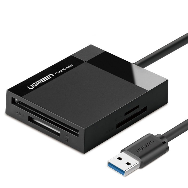 Czytnik kart pamięci SD / micro SD / CF / MS wtyczka USB 3.0 – czarny
