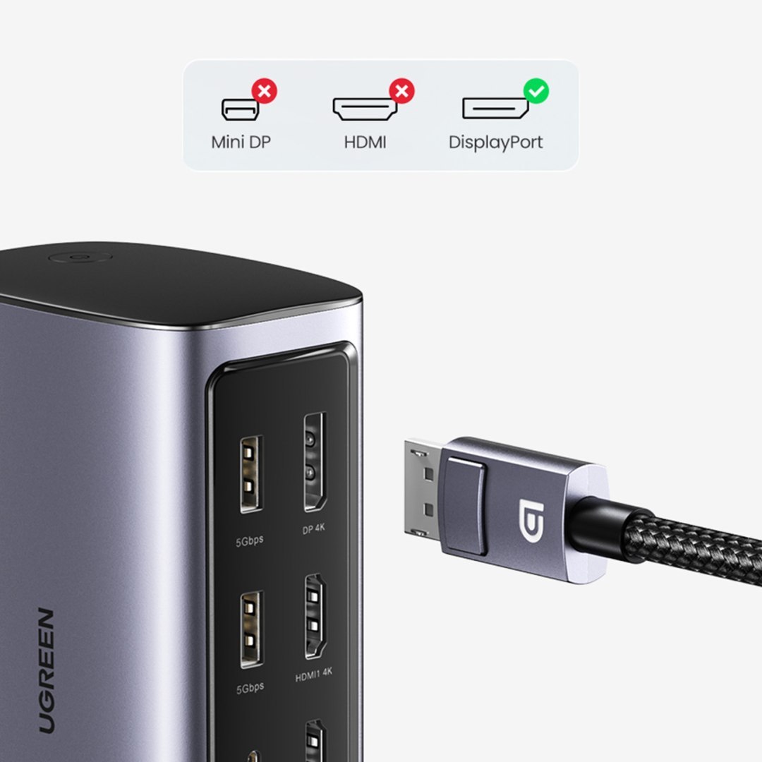 12w1 Wielofunkcyjna stacja dokująca adapter HUB Ugreen CM555 – szara