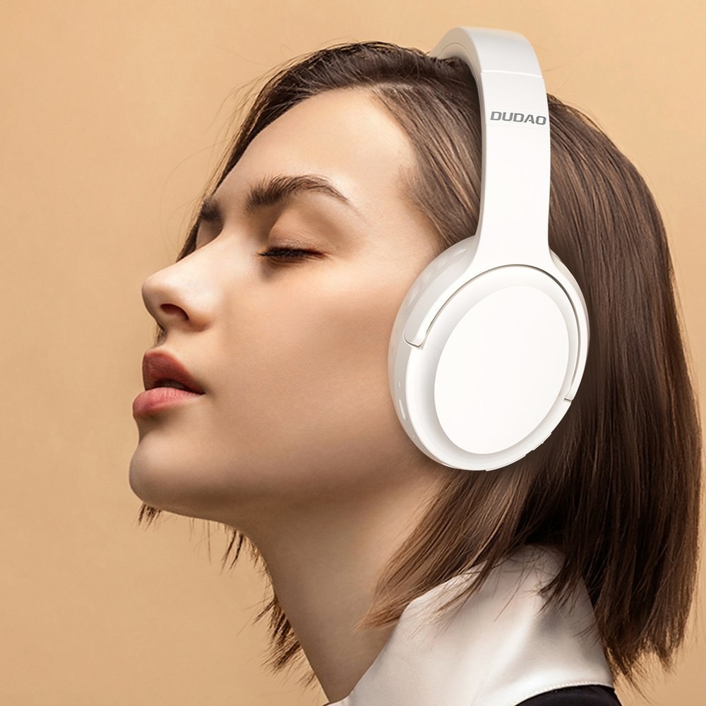 Słuchawki nauszne bezprzewodowe ANC Bluetooth 5.3 białe Słuchawki nauszne bezprzewodowe ANC Bluetooth 5.3 białe