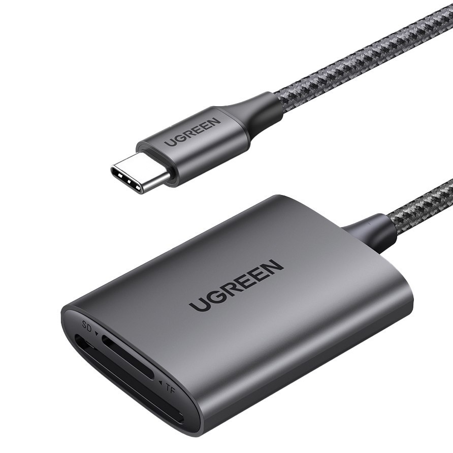 Czytnik kart SD microSD MMC TF USB-C 5Gb/s – szary