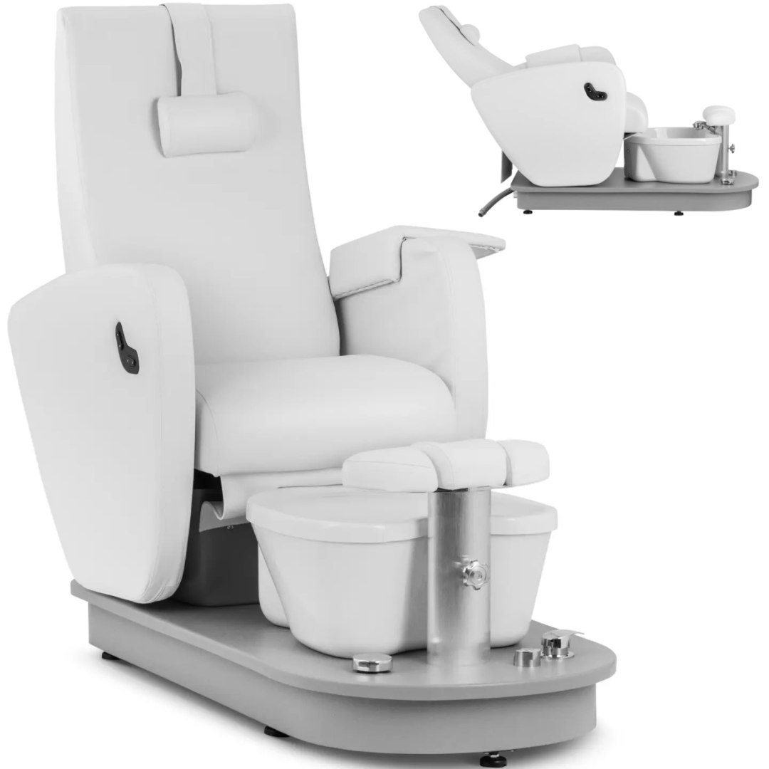 Fotel kosmetyczny podologiczny do pedicure z brodzikiem elektryczny HAVANA – biały