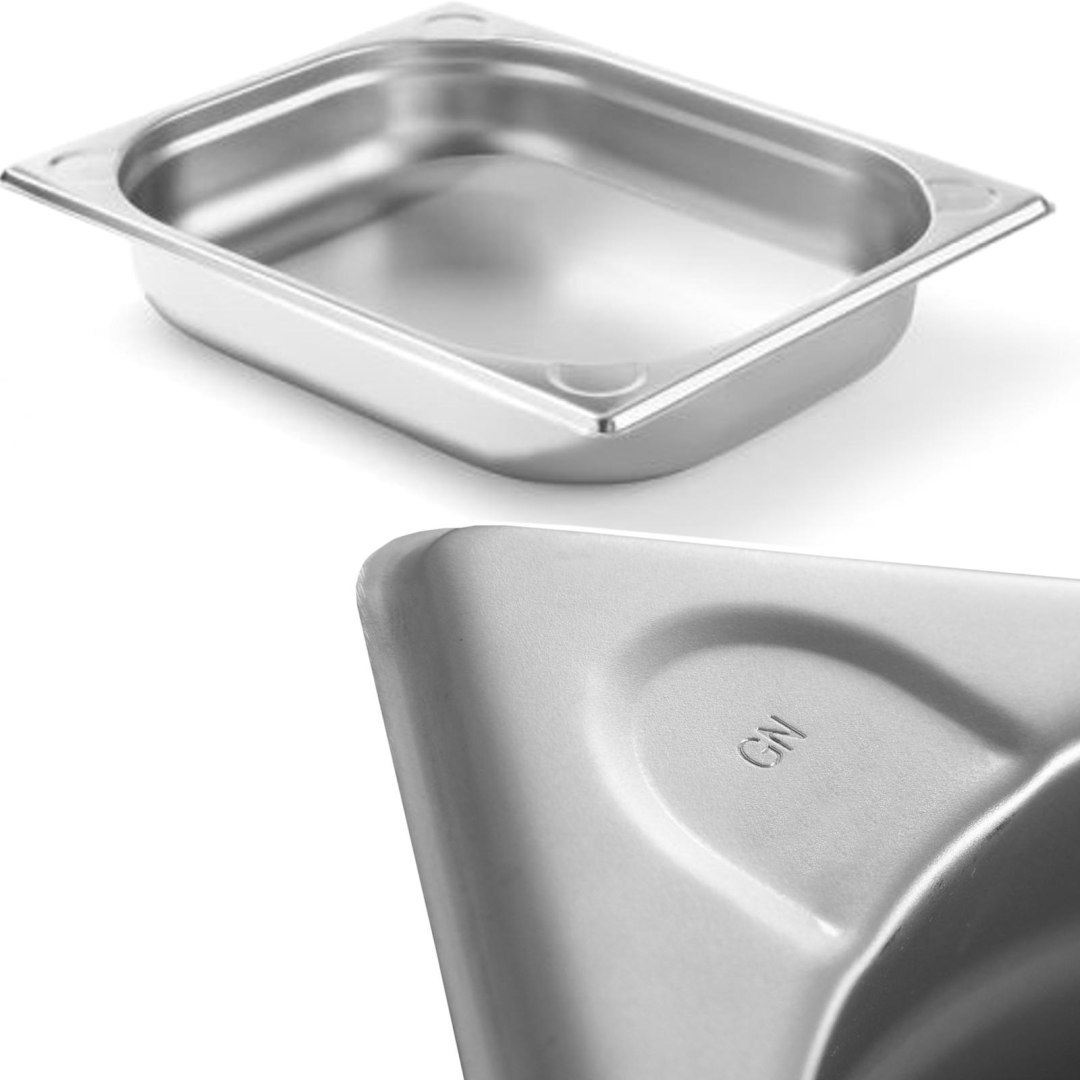 Pojemnik GN 1/2 stalowy Kitchen Line wys. 65 mm – Hendi 806326