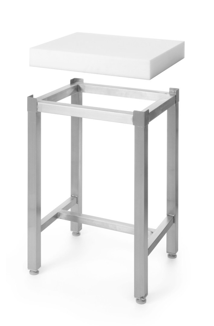 Kloc masarski z polietylenu 400x500x80mm na podstawie stalowej – Hendi 505687