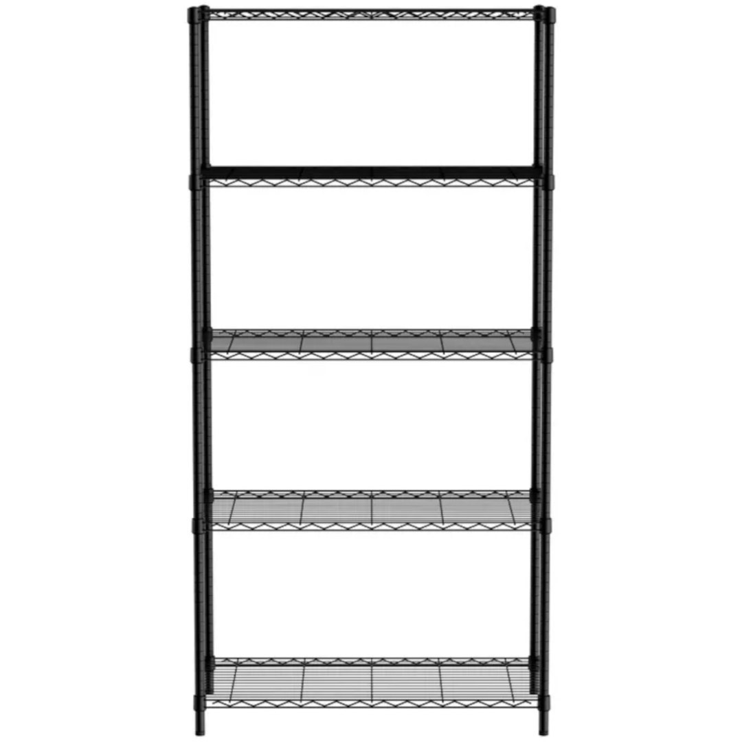 Regał magazynowy skręcany 5 półkowy czarny 91x45x183 cm – Hendi 812990