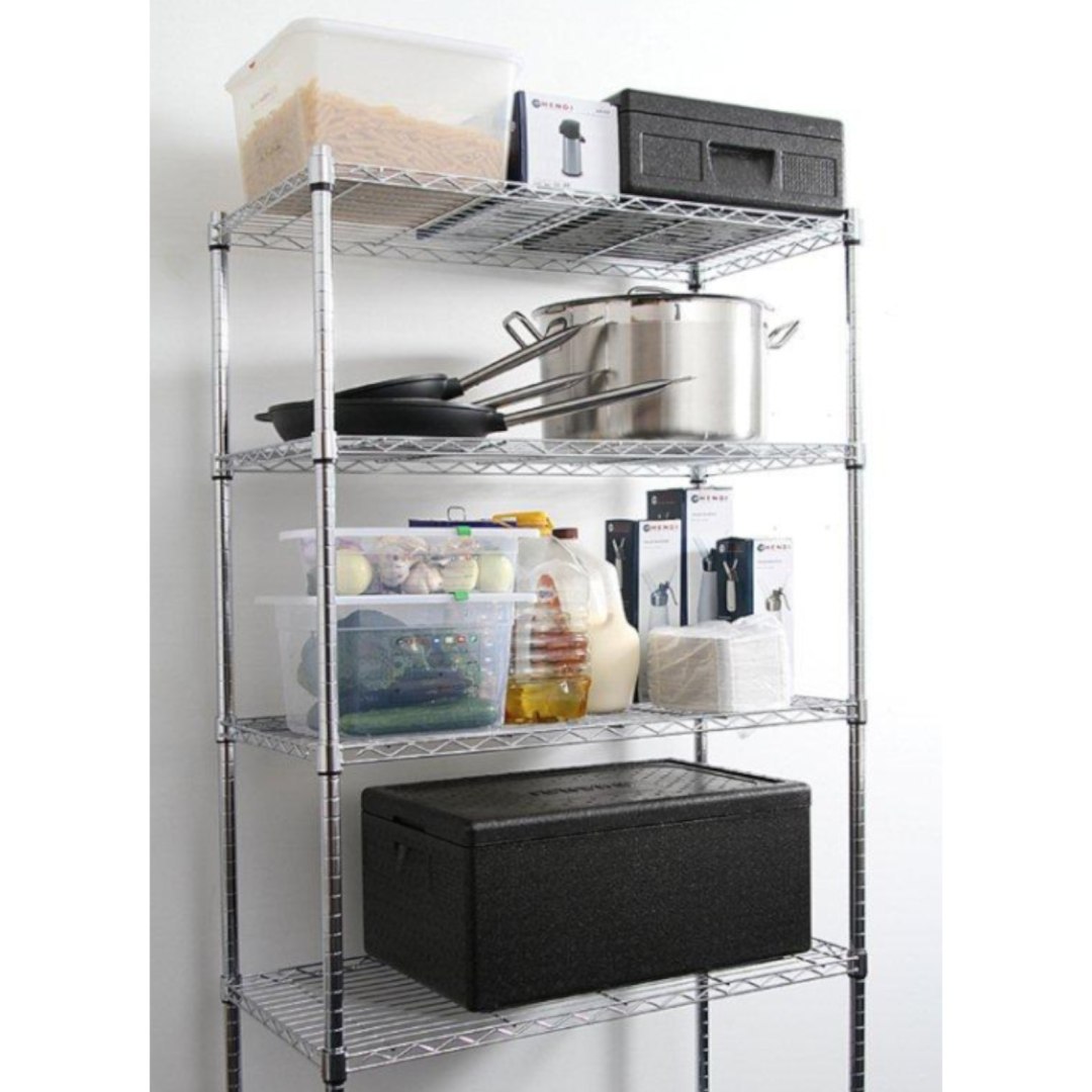 Regał magazynowy skręcany 5 półkowy czarny 91x45x183 cm – Hendi 812990 Regał magazynowy skręcany 5 półkowy czarny 91x45x183 cm – Hendi 812990