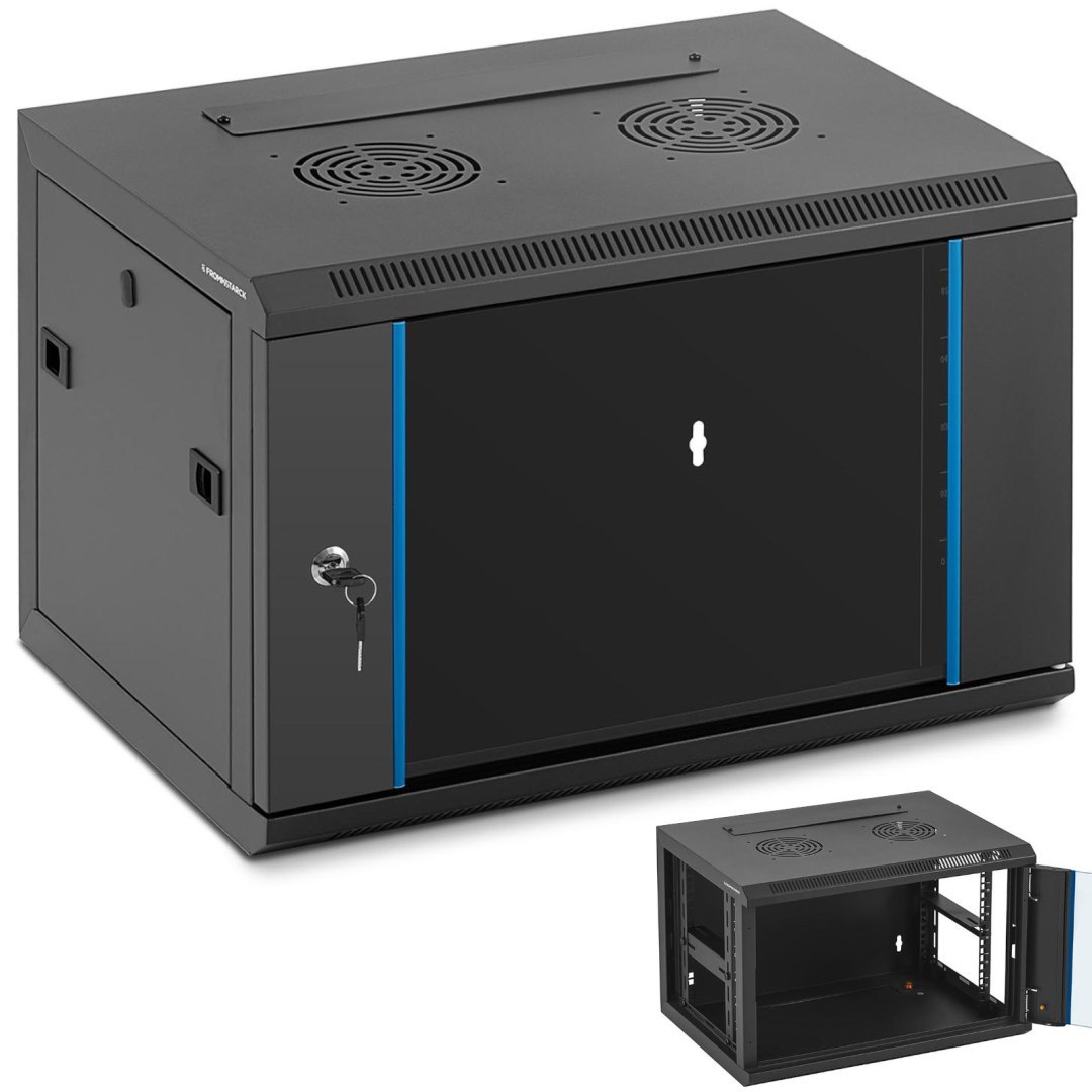 Szafa RACK serwerowa instalacyjna wisząca 19” 6U IP20 do 60 kg 54x40x35 cm CZARNA Szafa RACK serwerowa instalacyjna wisząca 19” 6U IP20 do 60 kg 54x40x35 cm CZARNA