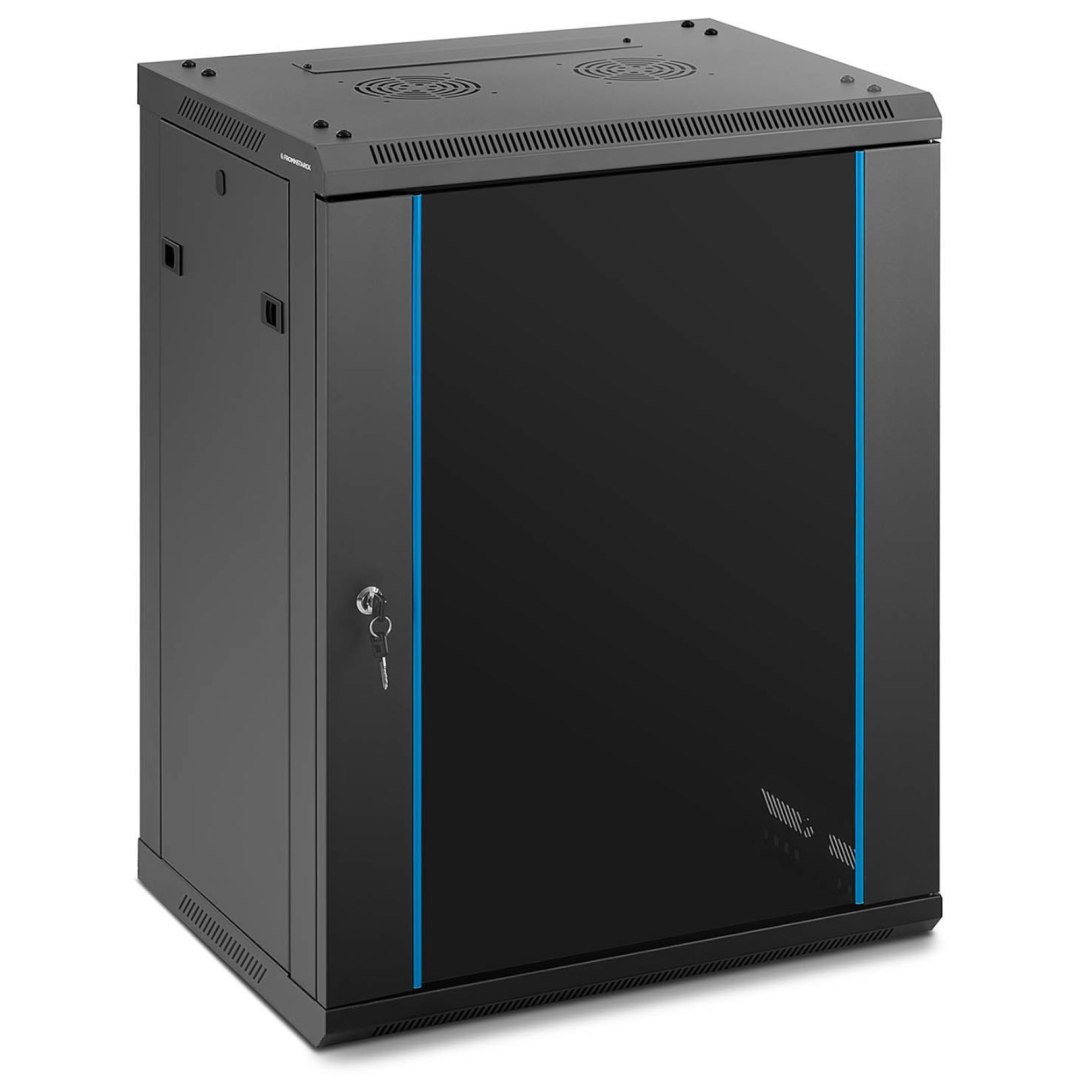 Szafa RACK serwerowa instalacyjna wisząca 19” 15U IP20 do 60 kg 60x45x87 cm CZARNA Szafa RACK serwerowa instalacyjna wisząca 19” 15U IP20 do 60 kg 60x45x87 cm CZARNA