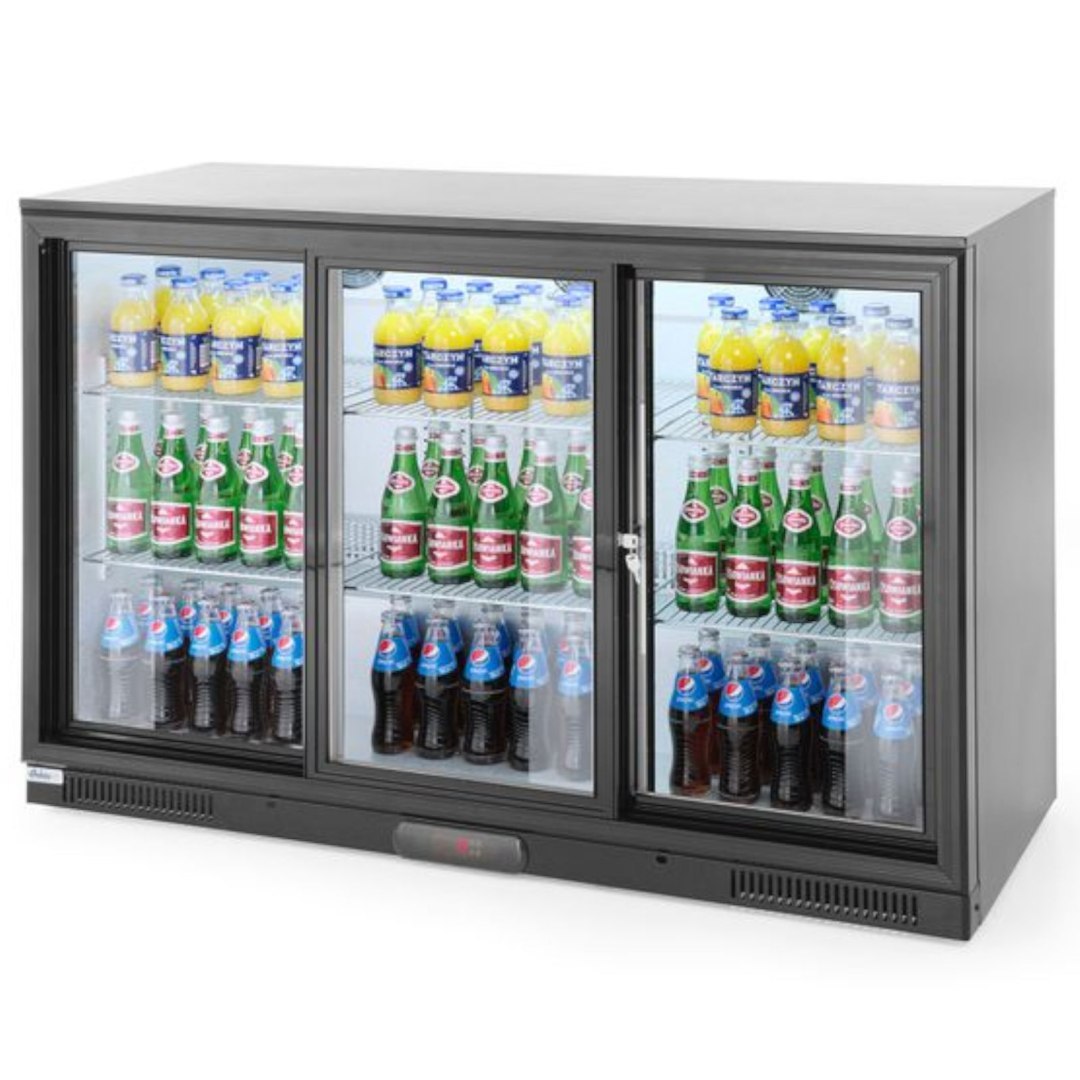 Lodówka chłodziarka barowa sklepowa na napoje 3-drzwiowa 6 półek 300 W 303 l – Hendi 235836