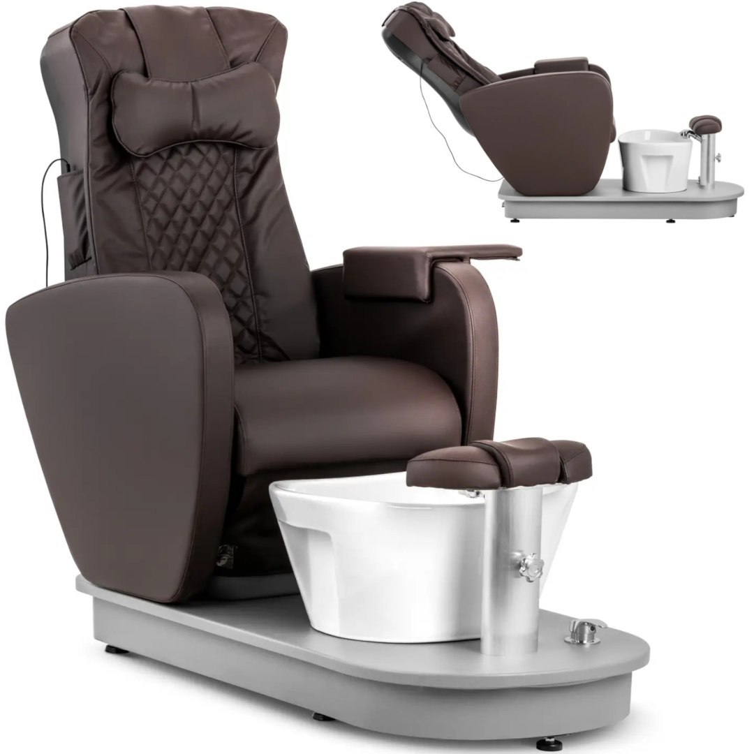 Fotel podologiczny kosmetyczny do pedicure z brodzikiem elektryczny BOGOTA – brązowy Fotel podologiczny kosmetyczny do pedicure z brodzikiem elektryczny BOGOTA – brązowy