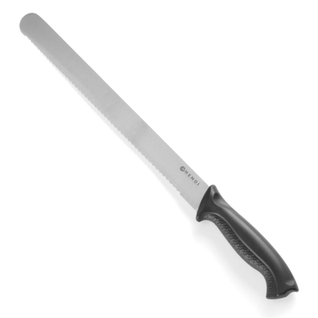 Profesjonalny nóż do chleba ciasta czarny HACCP 300 mm – Hendi 843109