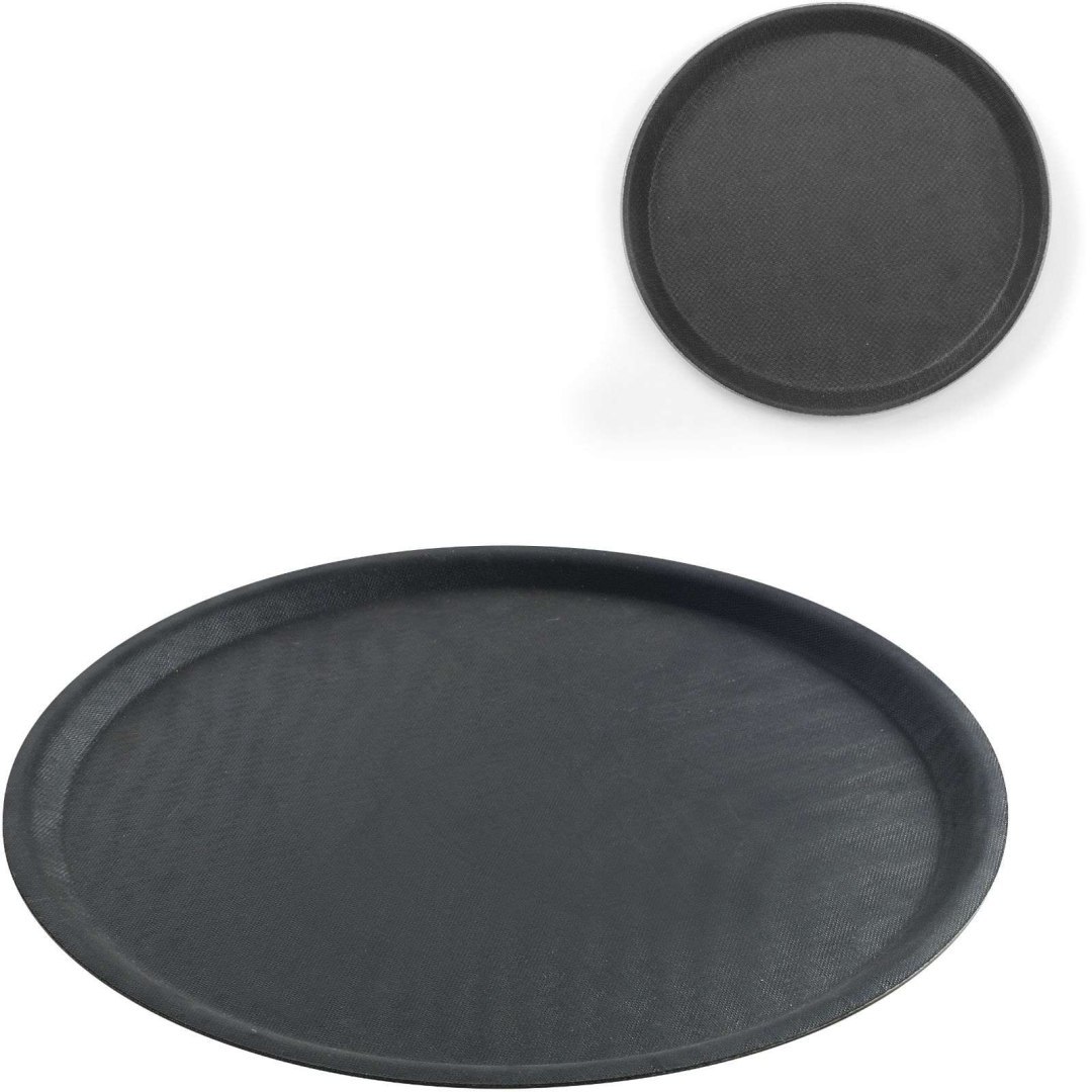 Taca kelnerska antypoślizgowa okrągła śr. 35cm – czarna
