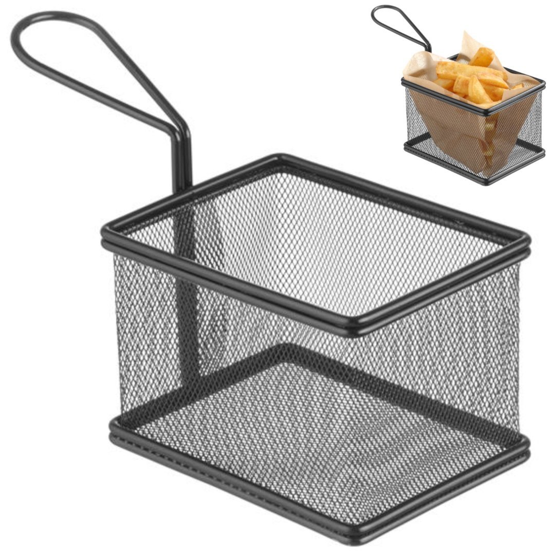 Koszyk do podawania smażonych przekąsek miniaturowy z uchwytem 125x100x85 mm – Hendi 425626 Koszyk do podawania smażonych przekąsek miniaturowy z uchwytem 125x100x85 mm – Hendi 425626