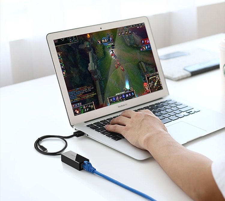 Zewnętrzna karta sieciowa LAN RJ45 – USB 2.0 100 Mbps – czarny Zewnętrzna karta sieciowa LAN RJ45 – USB 2.0 100 Mbps – czarny