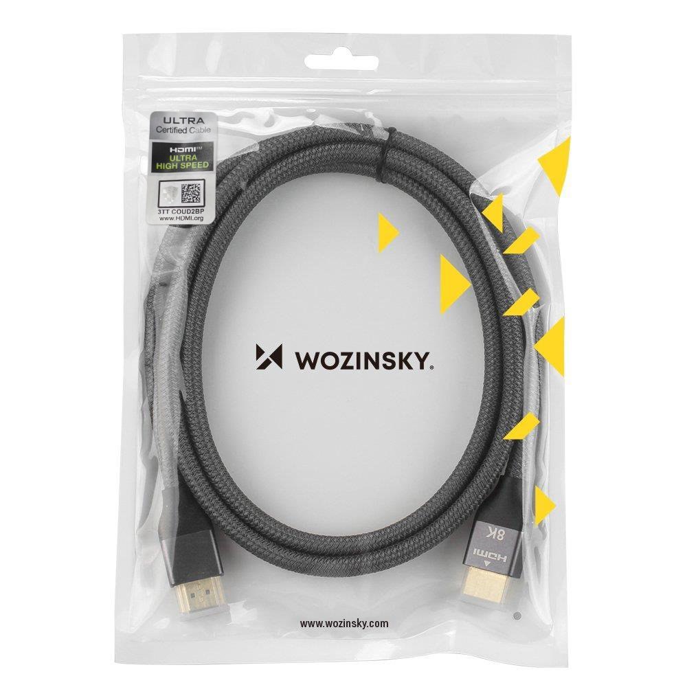 Mocny wytrzymały kabel HDMI 2.1 8K / 4K / 2K w oplocie 2m – srebrny Mocny wytrzymały kabel HDMI 2.1 8K / 4K / 2K w oplocie 2m – srebrny
