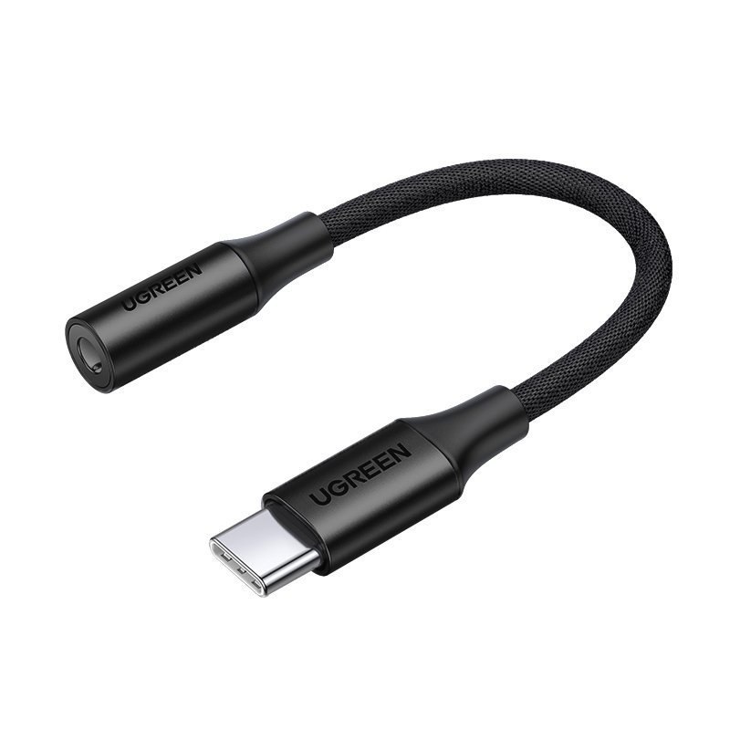 Przejściówka do słuchawek USB-C na 3.5mm Mini Jack 10cm – czarny Przejściówka do słuchawek USB-C na 3.5mm Mini Jack 10cm – czarny