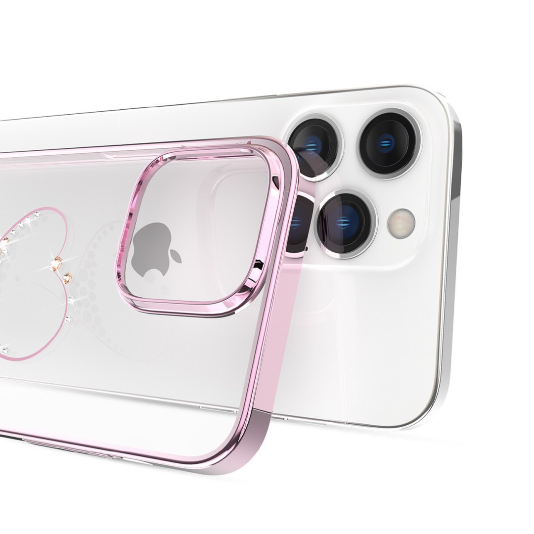 Etui do telefonu iPhone 14 Plus ozdobione kryształami Wish Series różowe Etui do telefonu iPhone 14 Plus ozdobione kryształami Wish Series różowe
