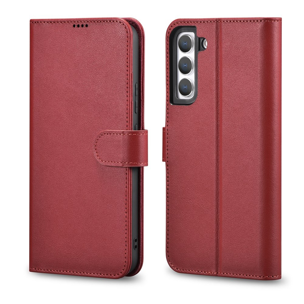 Skórzane etui portfel do Galaxy S22+ Leather Wallet Case bordowy Skórzane etui portfel do Galaxy S22+ Leather Wallet Case bordowy