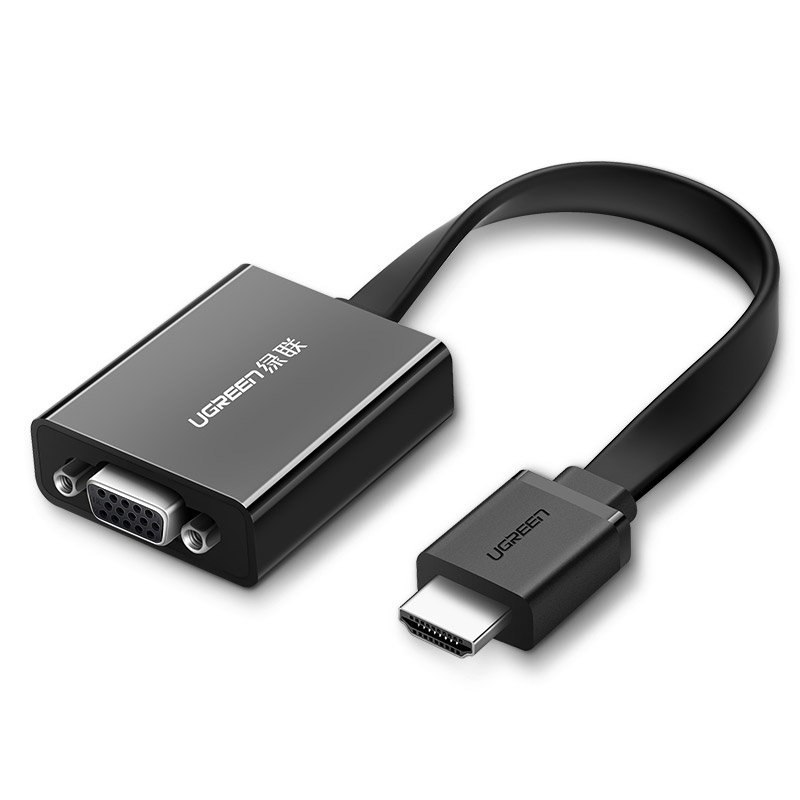 Adapter przejściówka HDMI – VGA micro USB AUX audio 3.5 mm mini jack czarny Adapter przejściówka HDMI – VGA micro USB AUX audio 3.5 mm mini jack czarny