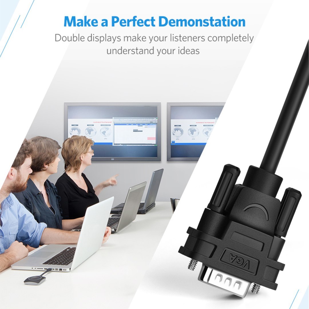 Rozdzielacz ekranów monitorów adapter Video VGA – 2x VGA czarny