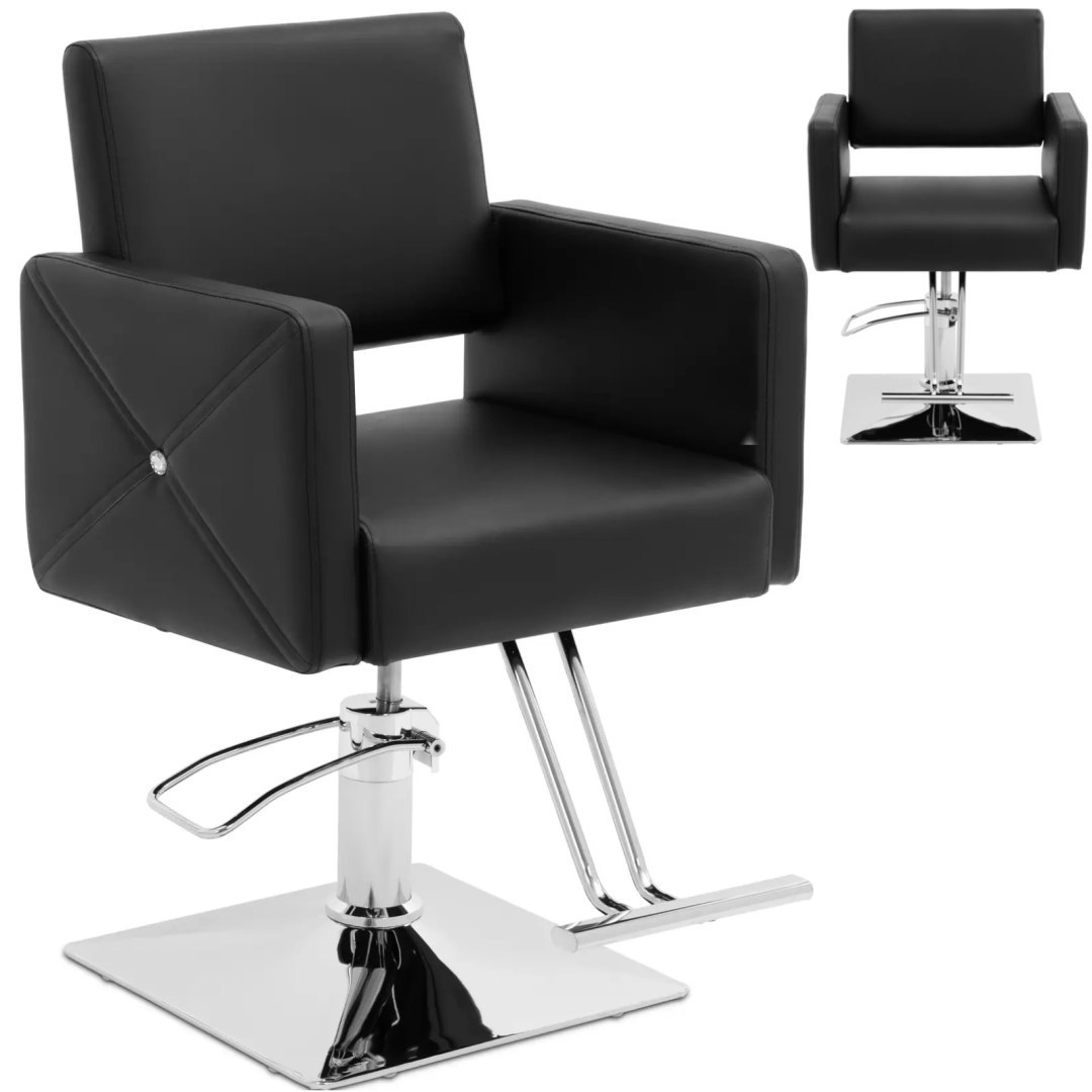 Fotel fryzjerski barberski kosmetyczny z podnóżkiem Physa CARLISLE – czarny Fotel fryzjerski barberski kosmetyczny z podnóżkiem Physa CARLISLE – czarny