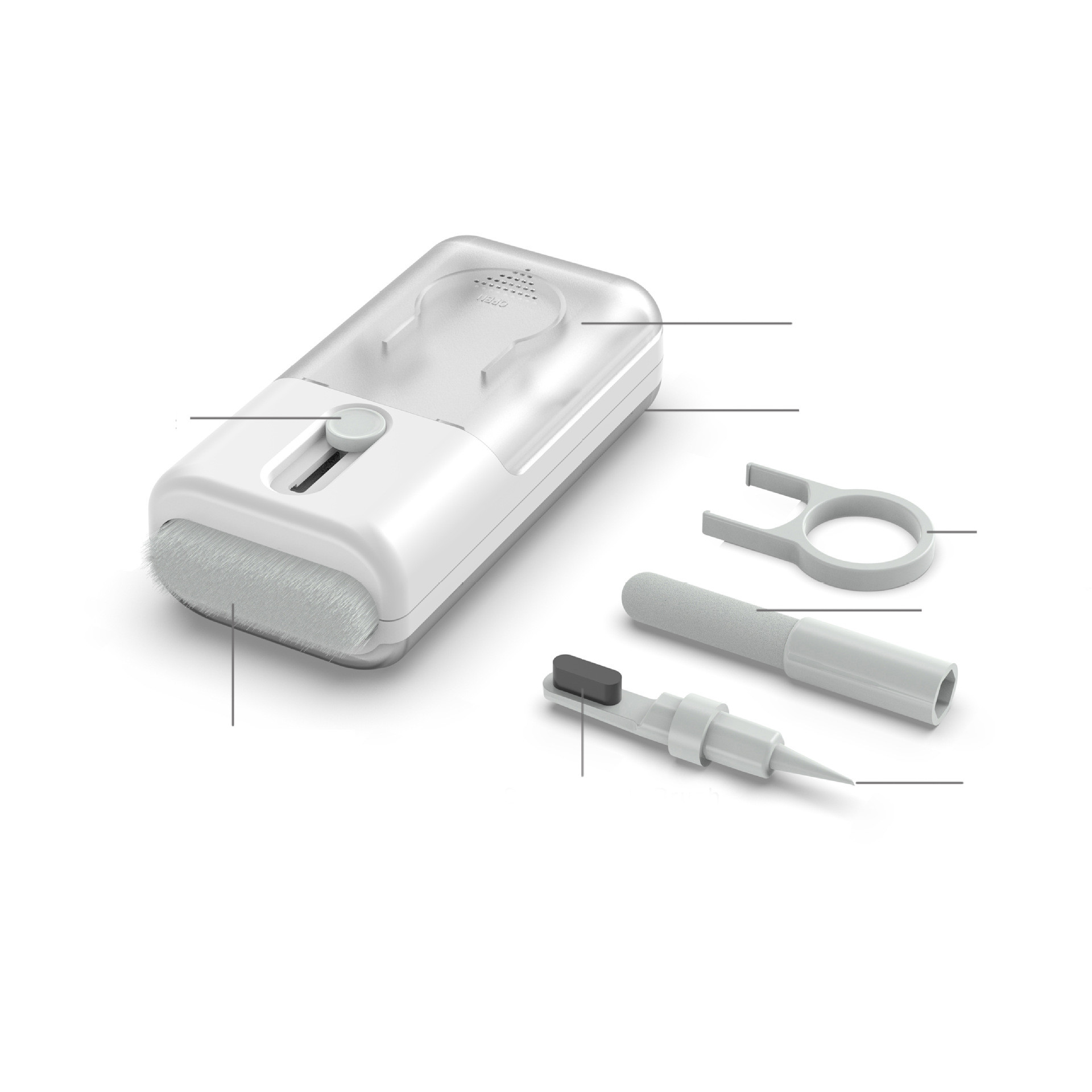 Zestaw do czyszczenia słuchawek Bluetooth 6w1 biały
