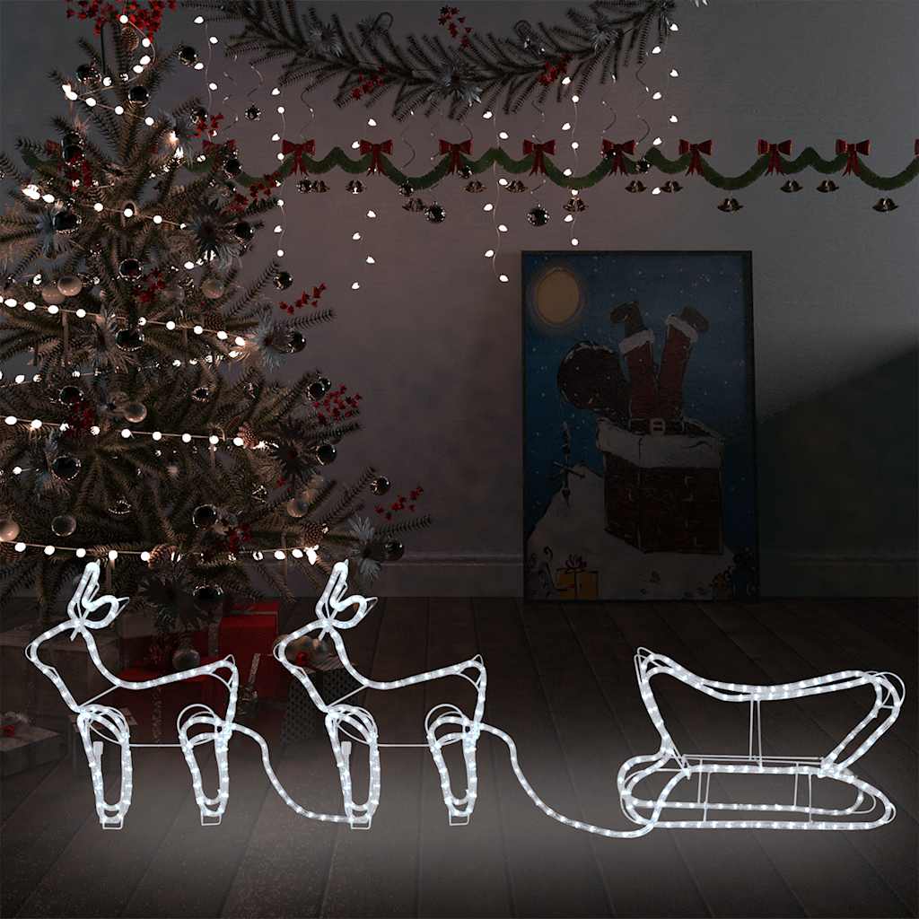 Dekoracja świąteczna renifer z saniami zewnętrzna 576 LED Dekoracja świąteczna renifer z saniami zewnętrzna 576 LED