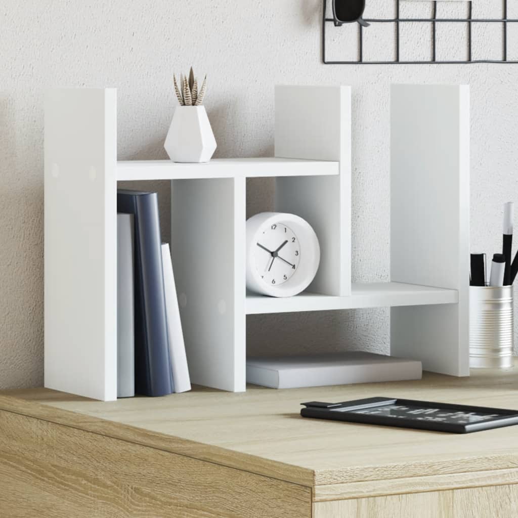 Organizer biurkowy drewniany 34.5×15.5×35.5 cm biały