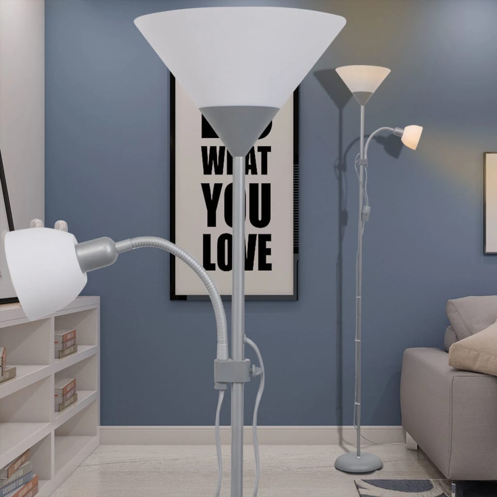 lampa podłogowa szara