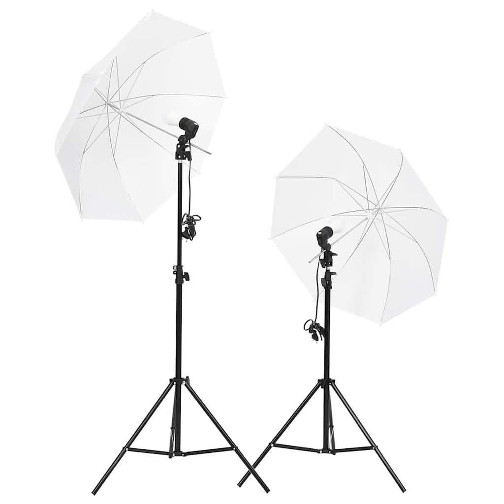 Zestaw oświetlenia studia fotograficznego z statywami i parasolami białymi Zestaw oświetlenia studia fotograficznego z statywami i parasolami białymi