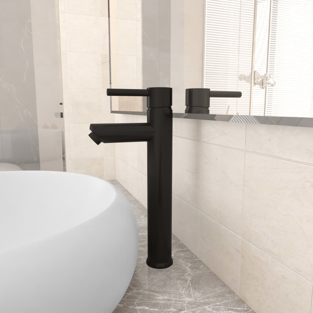Bateria łazienkowa mieszacz mosiężny czarna 12×30 cm