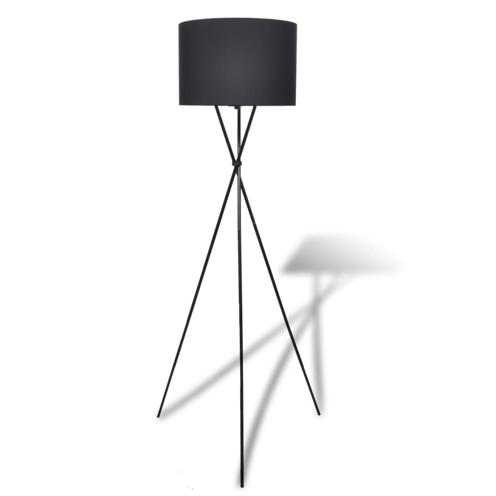 Lampa podłogowa z abażurem, czarna, wysoka Lampa podłogowa z abażurem, czarna, wysoka