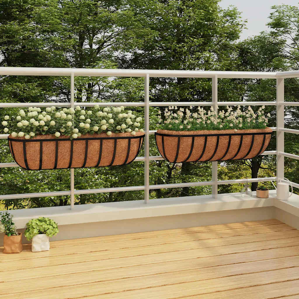 donice ścienne 2 szt. z wkładkami z włókna kokosowego 61x19x16 cm donice ścienne 2 szt. z wkładkami z włókna kokosowego 61x19x16 cm