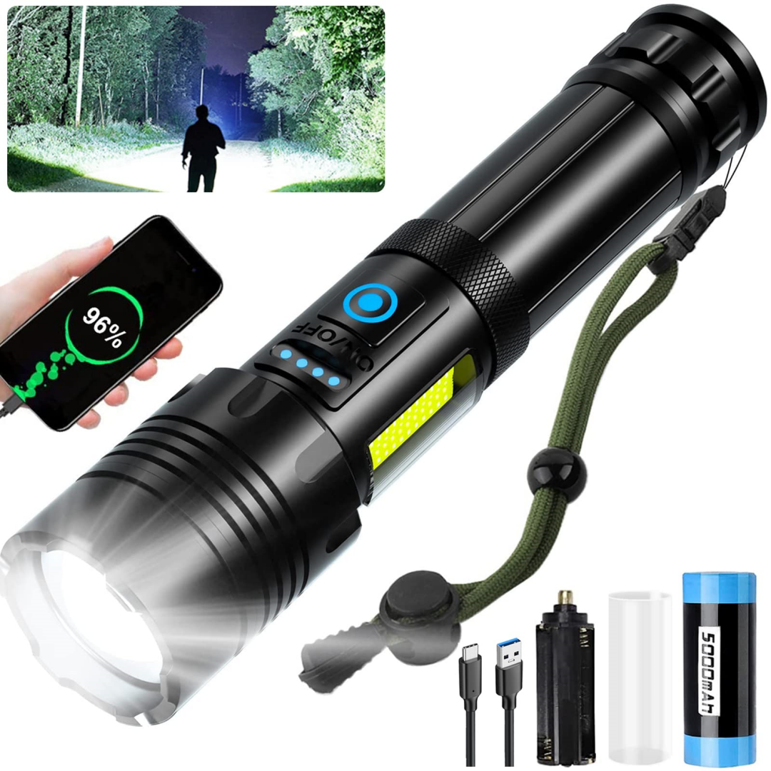 Latarka LED Ultra Mocna 500000 Lumenów, Wodoodporna, 7 Trybów Latarka LED Ultra Mocna 500000 Lumenów, Wodoodporna, 7 Trybów