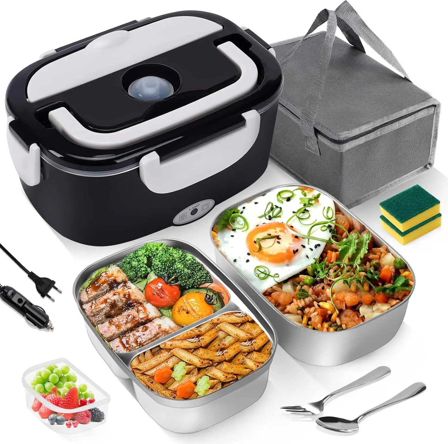 Podgrzewacz do żywności 12V 24V, przenośny, Bento, do samochodu Podgrzewacz do żywności 12V 24V, przenośny, Bento, do samochodu