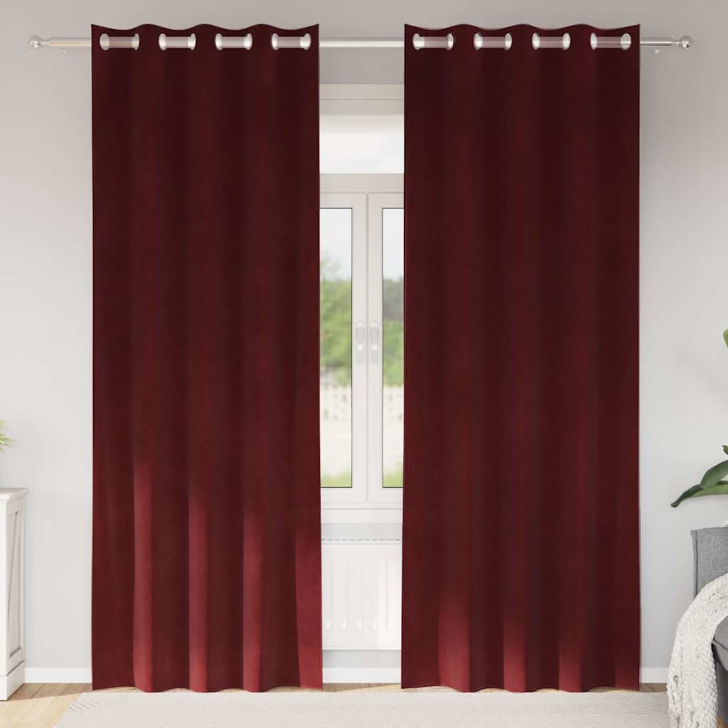 Zasłony aksamitne 140×245 cm bordowe z oczkami Zasłony aksamitne 140×245 cm bordowe z oczkami