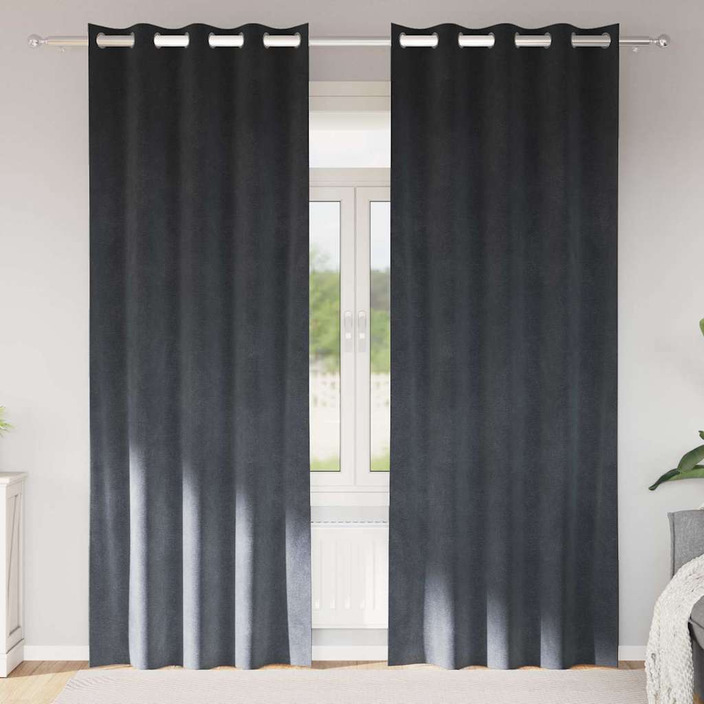 Zasłony aksamitne 2 szt. jasnoszare 140×260 cm z oczkami Zasłony aksamitne 2 szt. jasnoszare 140×260 cm z oczkami