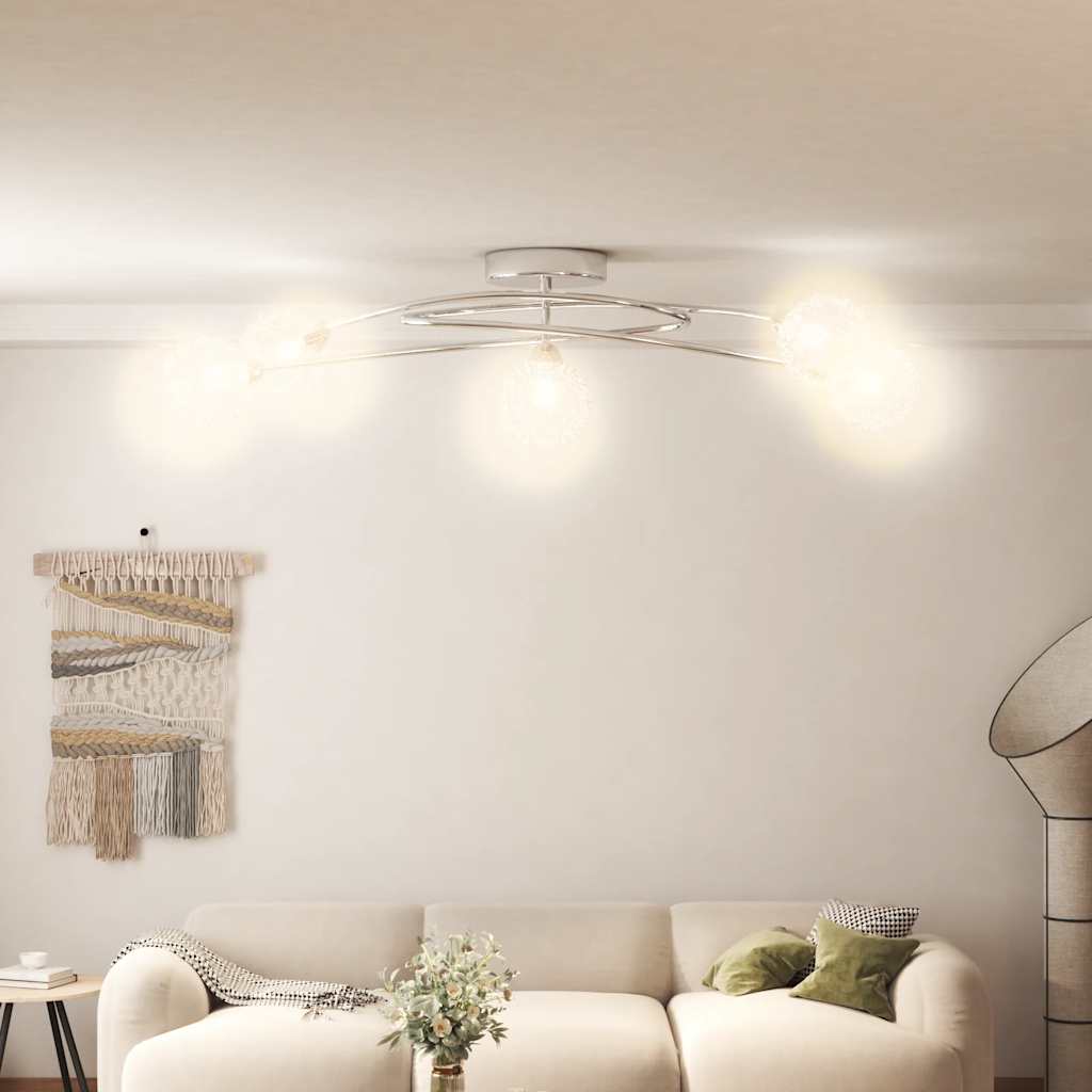 lampa sufitowa z osłoną siatkową do 5 żarówek G9 LED lampa sufitowa z osłoną siatkową do 5 żarówek G9 LED