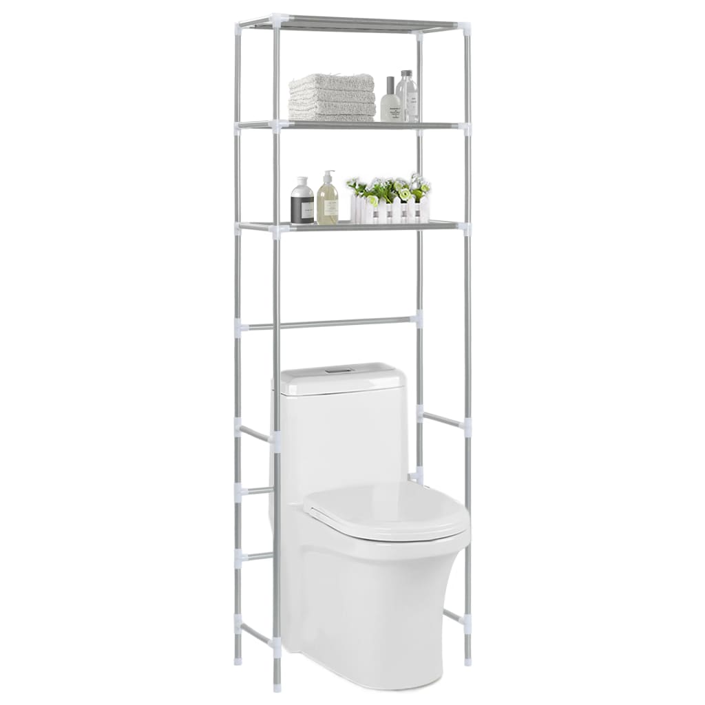 Półka toaletowa 3 półki srebrna 53x28x169 cm Półka toaletowa 3 półki srebrna 53x28x169 cm