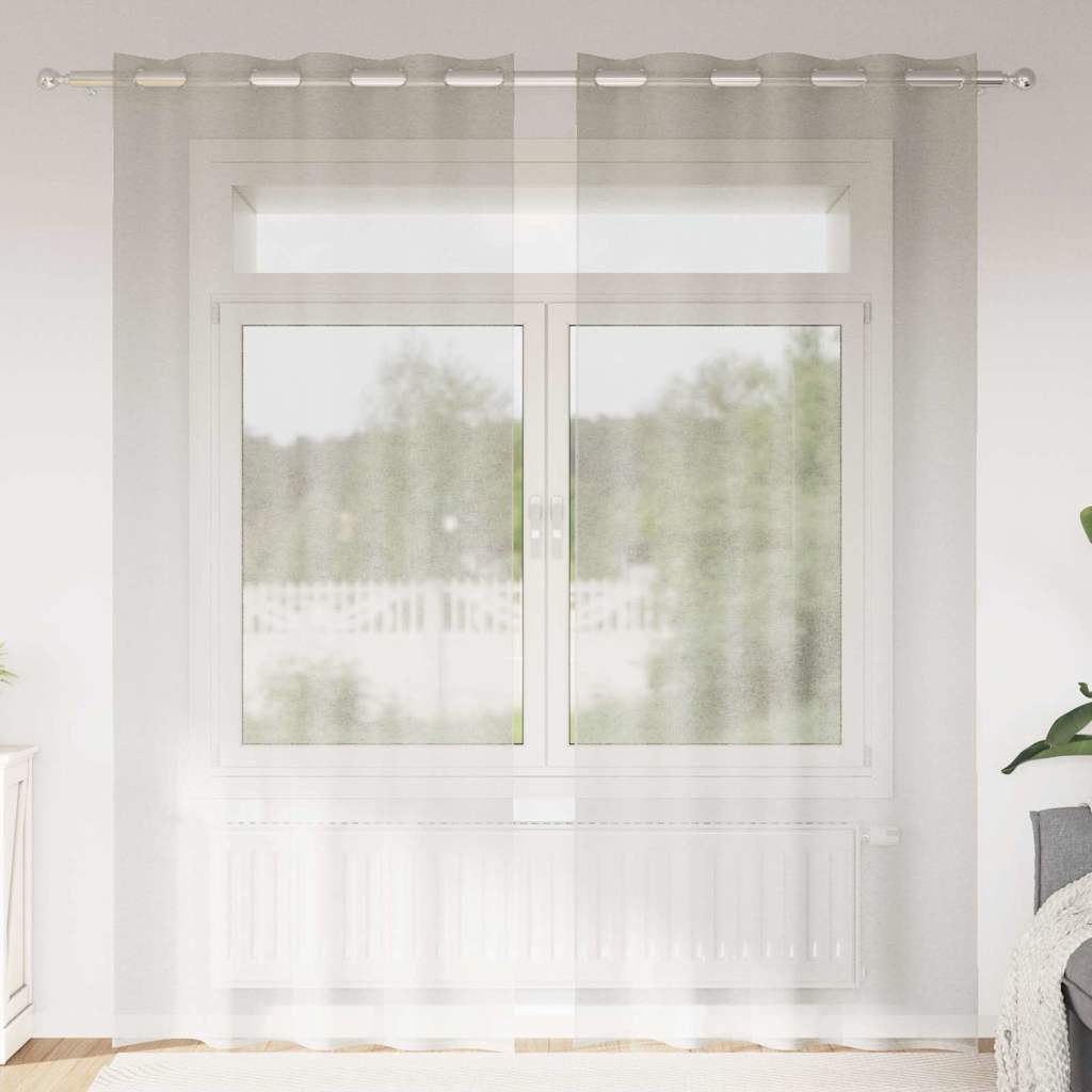 Zasłony z firanami 2 szt. poliester kremowy 140 x 225 cm z oczkami Zasłony z firanami 2 szt. poliester kremowy 140 x 225 cm z oczkami